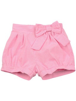 Шорты для девочки в клетку UD 6466 розовый - Mini maxi фото 3