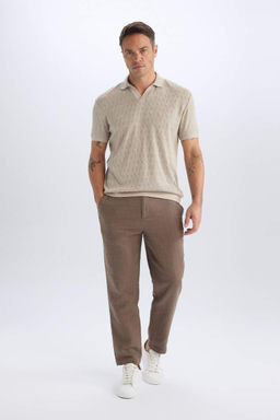 Regular Fit K?sa Kollu Orgu Gorunumlu Polo Tisort - Defacto фото 4