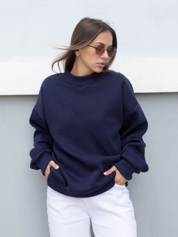 Свитшот оверсайз К501 Темно-синий