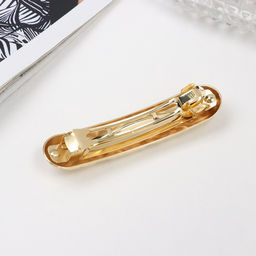 Заколка - автомат для волос «Хелле», классика рельеф, 8 см, золото