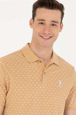 U. S. Polo Assn Мужская футболка светло-коричневого цвета с воротником-поло - U.s. polo assn фото 9