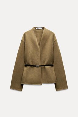 100% WOOL BELTED JACKET - Zara фото 2