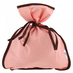 Эко-мешочек 25х30см "Персик", на завязках, хлопок 100%, упаковка "классическая" ПП с подвесом 14,5х20см, "Домашняя мода" (Россия)