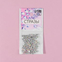 Цена за 2 шт. Стразы «Усечённый конус», с голографией, стеклянные, d=3.2 мм, 100 шт., цвет серебряный