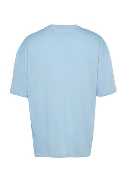 Футболка Trendyolmilla TMNSS23TS00089 светло‑голубая оверсайз с принтом