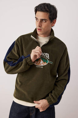 TRENDYOL MAN Antrasit Unisex Oversize/Genis Kesim Dik Yaka Fermuarl? Anti-pilling Polar Sweatshirt TMNAW24SW00034 - Trendyolmilla фото 41