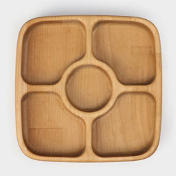 Менажница Adelica, 5 секций, 18×18×4 см, дерево берёза