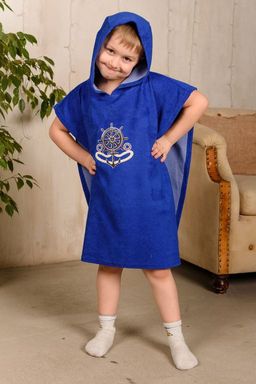 Халат детский Пончо синий якорь - Амадэль фото 5