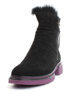 04-A3C1002-21B100M BLACK Ботинки зимние женские (натуральная замша, натуральная шерсть)