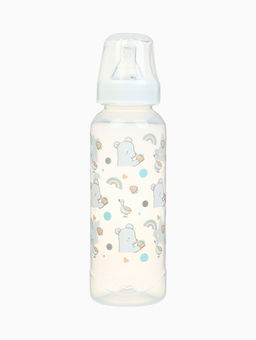 Бутылочка для кормления Крошка Я Basic «Медвежонок», классическое горло, от 3 мес., 250 мл., белый/бирюзовый