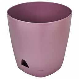 "Ingreen" Горшок для цветов пластмассовый "Amsterdam" 2,5л, д17см, h16см, с прикорневым поливом, морозная слива (Россия)