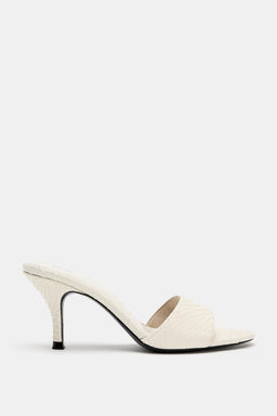 SANDALIA TAC?N ESTAMPADA / blanco