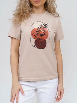 Футболка женская, цвет бежевый коричневый