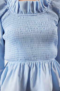 Ekru F?rf?rl? Gipeli Dokuma Bluz TWOSS24BZ00531 - Trendyolmilla фото 9