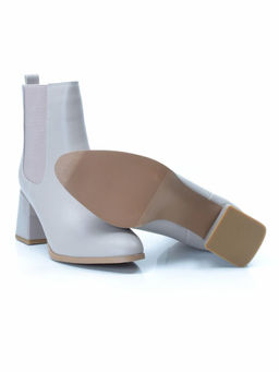 01-PCM359-2 GRAY/BEIGE Ботинки Челси демисезонные женские (натуральная кожа, байка)