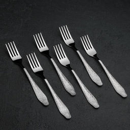 Цена за 6 шт. Вилка столовая «Дубрава», длина 19.5 см, толщина 2 мм, нержавеющая сталь, серебристая