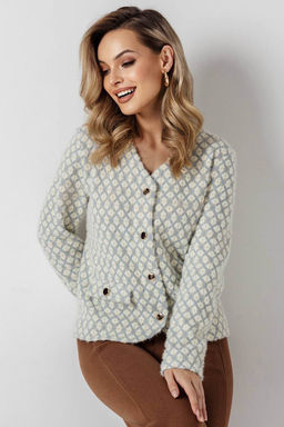 Жакет женский 4427/06/Голубой, молочный