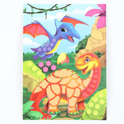 Цена за 2 шт. Аппликация форменными стикерами «Страна Дино», набор для творчества, стикерная мозаика