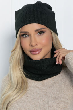 Комплект шапка и снуд (темно-зеленый) ШС29 - Lt collection фото 4