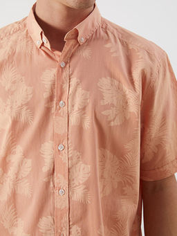 Slim Fit K?sa Kollu Desenli Poplin Erkek G?mlek - Waikiki фото 3