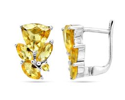 Серьги, цитрин, Марина