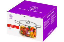 Кастрюля 2,5 л 30*20*14,5 см Crystal glass с крышкой - Elan gallery фото 34