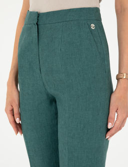 Ye_il Carrot Fit Keten Pantolon