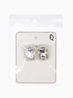 Серьги "Кристалл" прямоугольник грань, цвет прозрачно-белый