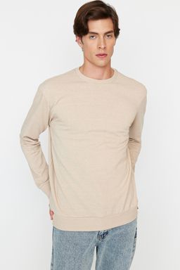 Bej Regular/Normal Kesim Ici Polar/S?cak Tutan Sweatshirt TMNAW21SW1208