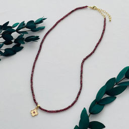 Колье из Граната с подвеской 45 см +