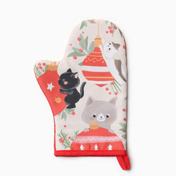 Набор кух. Доляна Игривого праздника: варежка 20х28 см, прихватка 17х17 см, 35% хл, 65% пэ  фото 2