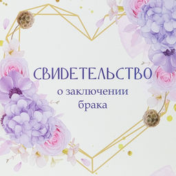 Свидетельство о заключении брака Сердце гортензия, А4 - Дарим красиво фото 2
