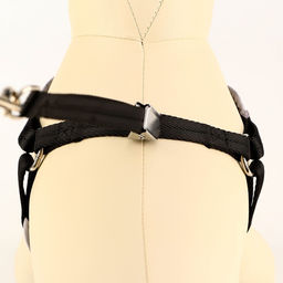 Комплект мягкая шлейка, круглый поводок 120 х 1 см с вертлюгом, S, ОШ 26-67 см, ОГ 26-67 см, чёрный - Пижон фото 4