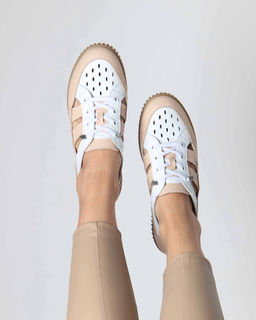 Слипоны 165.8000be. белый-бежевый