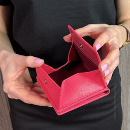 Итальянский кожаный кошелек DuDu серии Flavio | малиновый - Dudubags фото 8