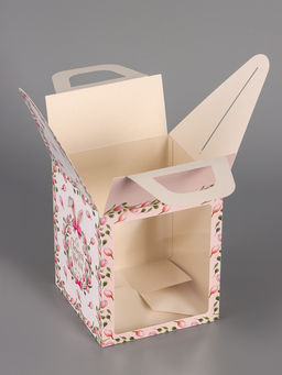 Цена за 5 шт. Коробка подарочная пасхальная с окном Тюльпаны, розовый, 15?15?18 см - UPAK LAND фото 5