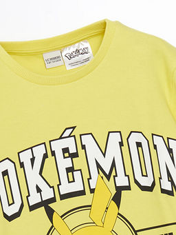 Bisiklet Yaka Pikachu Bask?l? Erkek ?ocuk Ti??rt
