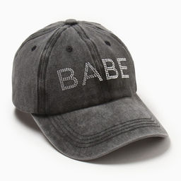 Кепка женская со стразами MIST Babe, чёрная, размер 56-58