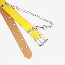 Ремень детский, ширина 3 см, пряжка металл, люверсы, цвет жёлтый - Simaland фото 2