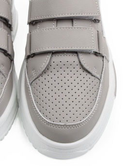 03-C138-3A GRAY Полуботинки спортивные женские (натуральная кожа)