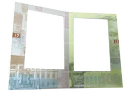 Альбом для 5 бонн номиналом от 5 до 1000 куна 1993 года Хорватия (пробные,неразрезанный лист (б/у)