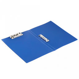 Папка с 2-мя зажимами А4, ширина корешка 20мм, пластик, цвет - синий (Китай)