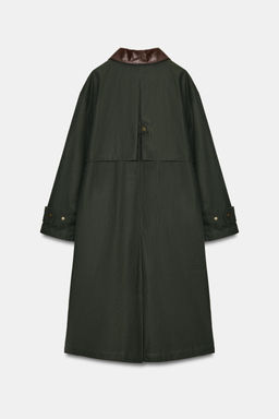 CONTRAST LEATHER COLLAR TRENCH COAT ZW COLLECTION - Zara фото 8