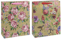 1267 Сумка подар. Крафт 00023A (32*45*11) "Цветы" (микс) *20