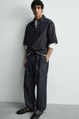 PANTAL?N BALLOON FIT PLIEGUES / Azul / ?ndigo - Zara фото 6