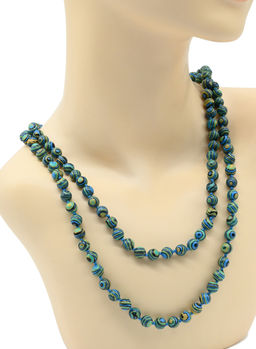 Бусы длинные из хризоколлы шарик 8мм, 110см