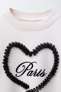 FLOCKED SLOGAN TULLE SWEATSHIRT - Zara фото 3