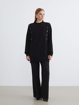 Bisiklet Yaka Kad?n Triko Tunik