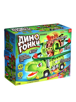 Машинка Дино Гонки, автотрек, 3 дино-машинки, световые и звуковые эффекты, работает от батареек - АвтоГрад фото 11