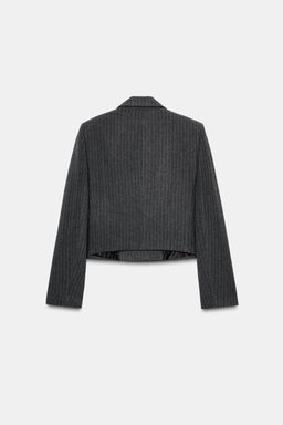 CROPPED DOUBLE-BREASTED PINSTRIPE BLAZER - Zara фото 8